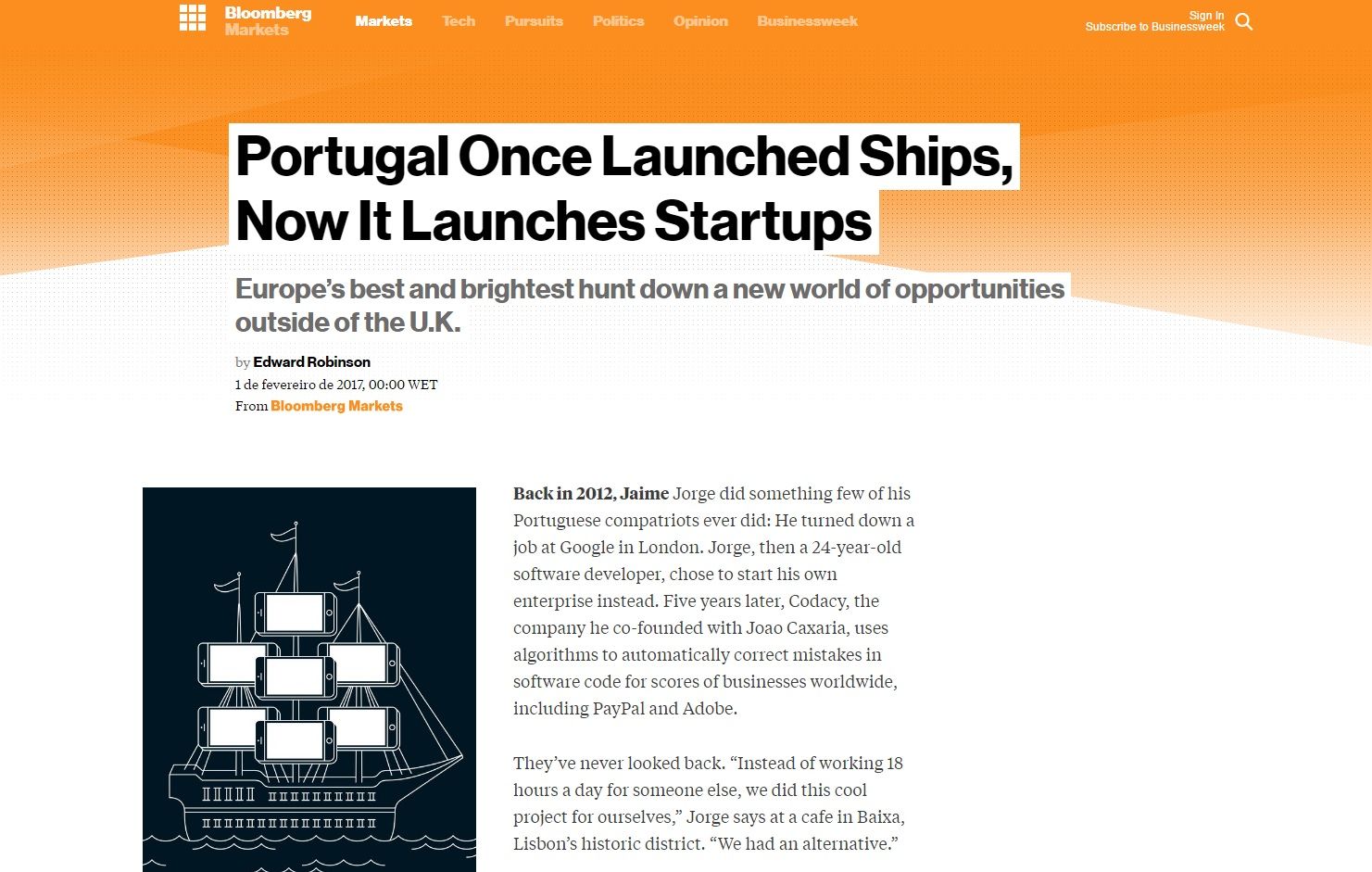  Empreendedorismo português Bloomberg