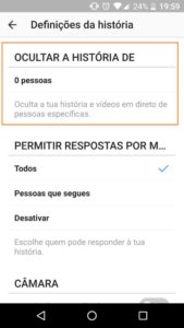 Instagram: Esconder as suas histórias de outras pessoas