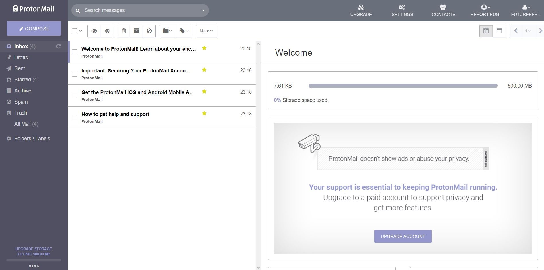 Serviços de email | Protonmail
