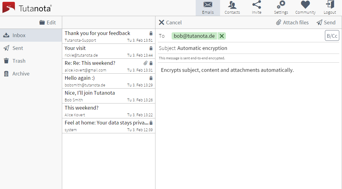 Serviços de email | Tutanota