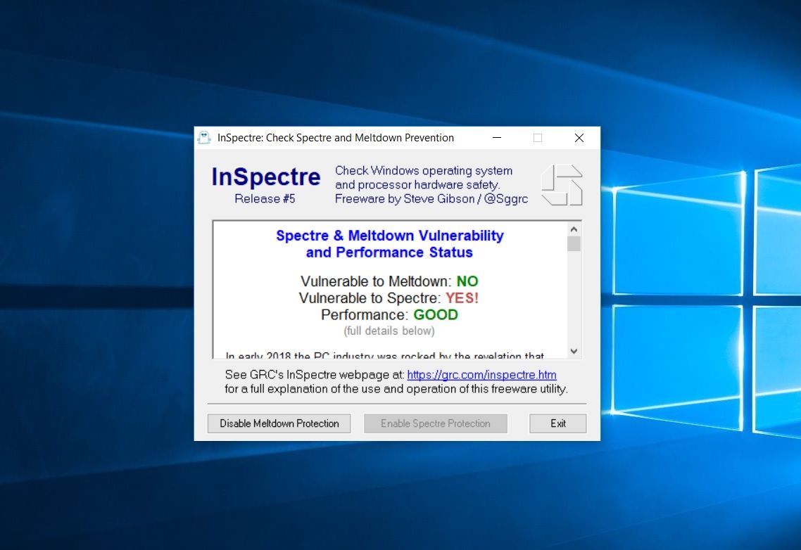 InSpectre Spectre Meltdown
