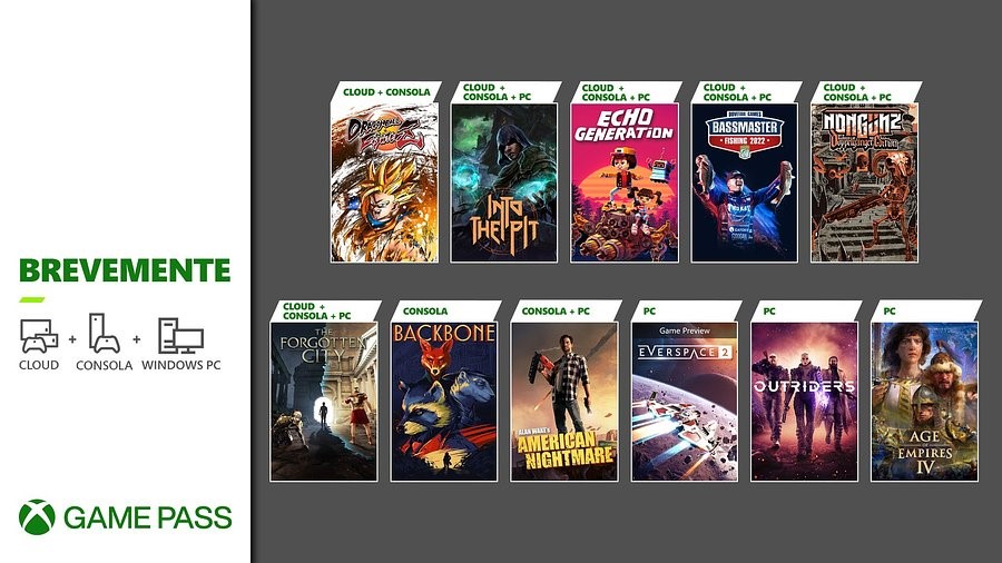 Xbox Game Pass Outubro 2021