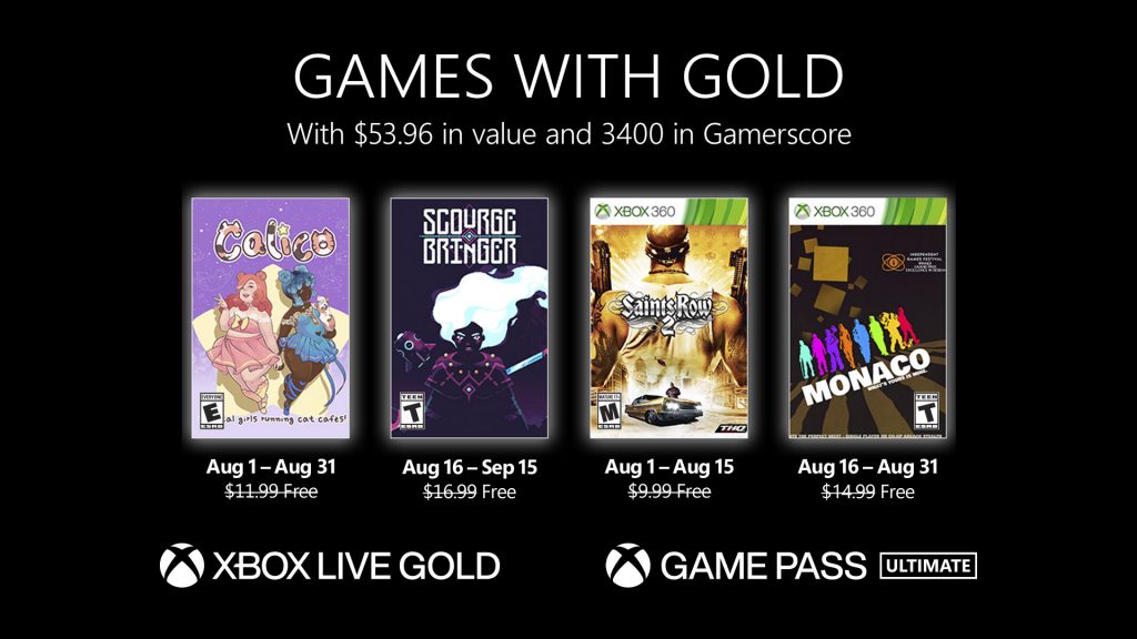 Games with gold agosto 2022