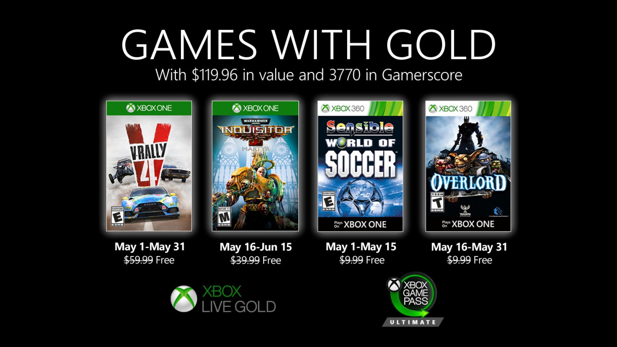 Games with gold maio 2020